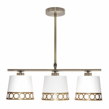 Distribuidor - Lâmpadas Diversas | Lâmpadas Clássicas | LAMPARA DALIA 3XE14 BLANCO/ORO REGX56X16 CM Ref: 114853029